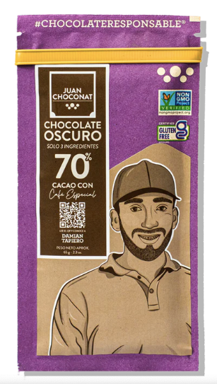 BARRA DE CHOCOLATE OSCURO CON CAFÉ ESPECIAL 70% CACAO